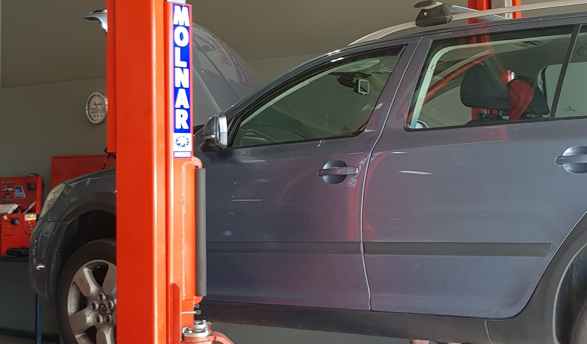 Car on Hoist in Wangarratta workshop